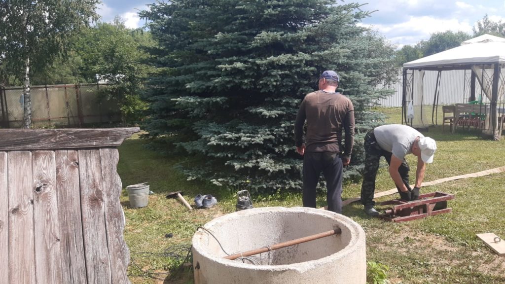 Чистка колодца в Волоколамском районе Тимашево